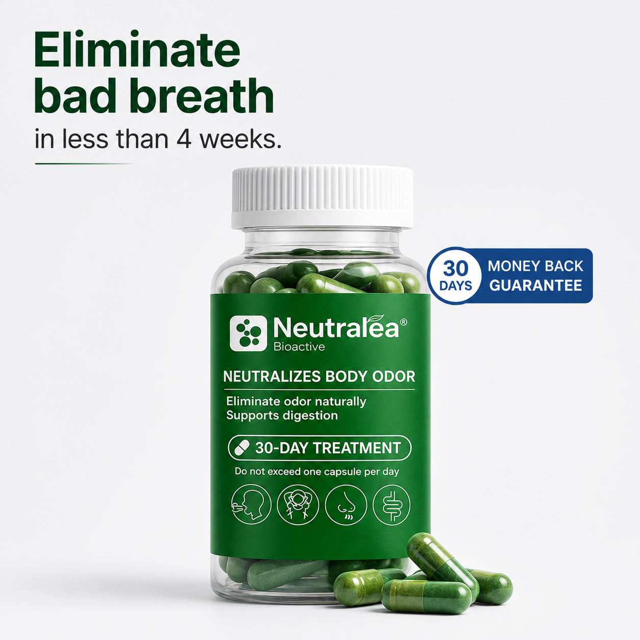 Natural Fresh Breath & Body Odor Control Supplement