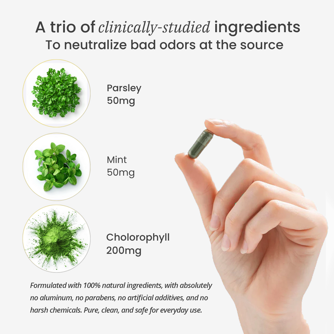 Natural Supplement for Fresh Breath & Body Odor Control